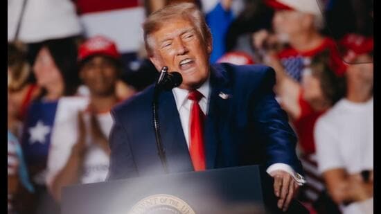 Trump has used the issue of immigrant labour to underscore his inward-looking nationalism with the tagline Make America Great Again. (Bloomberg)