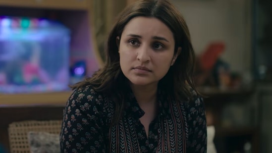 Reporting Live review: Parineeti Chopra in a still from the investigative crime thriller.