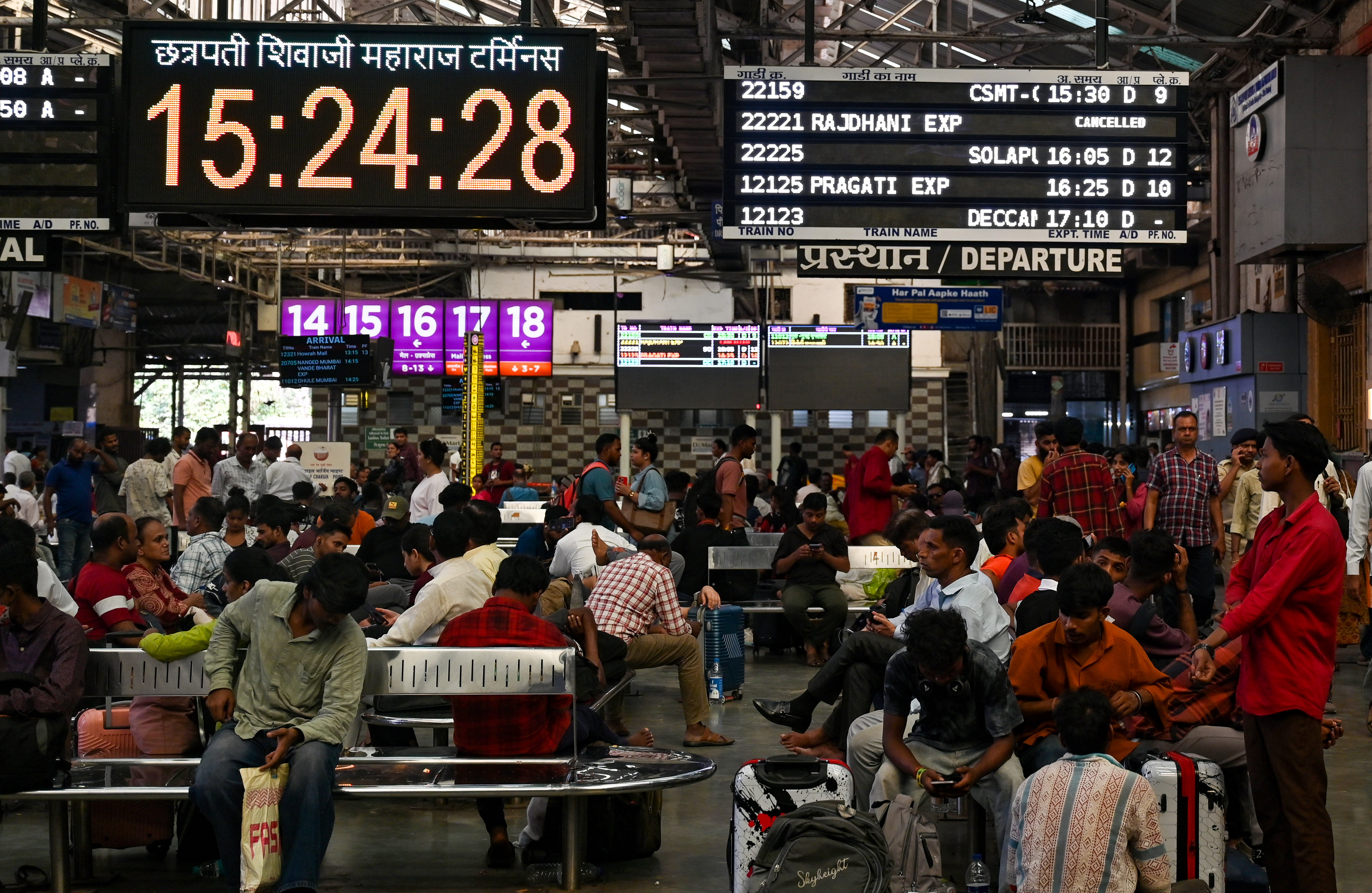 The Rajdhani Express was cancelled by Central Railway on Oct 10, 2026, due to a protest by the Cockroach Janata Party (CJP) at Jantar Mantar in Delhi. (Raju Shinde/HT) The Rajdhani Express was cancelled by Central Railway on Oct 10, 2026, due to a protest by the Cockroach Janata Party (CJP) at Jantar Mantar in Delhi. (Raju Shinde/HT)