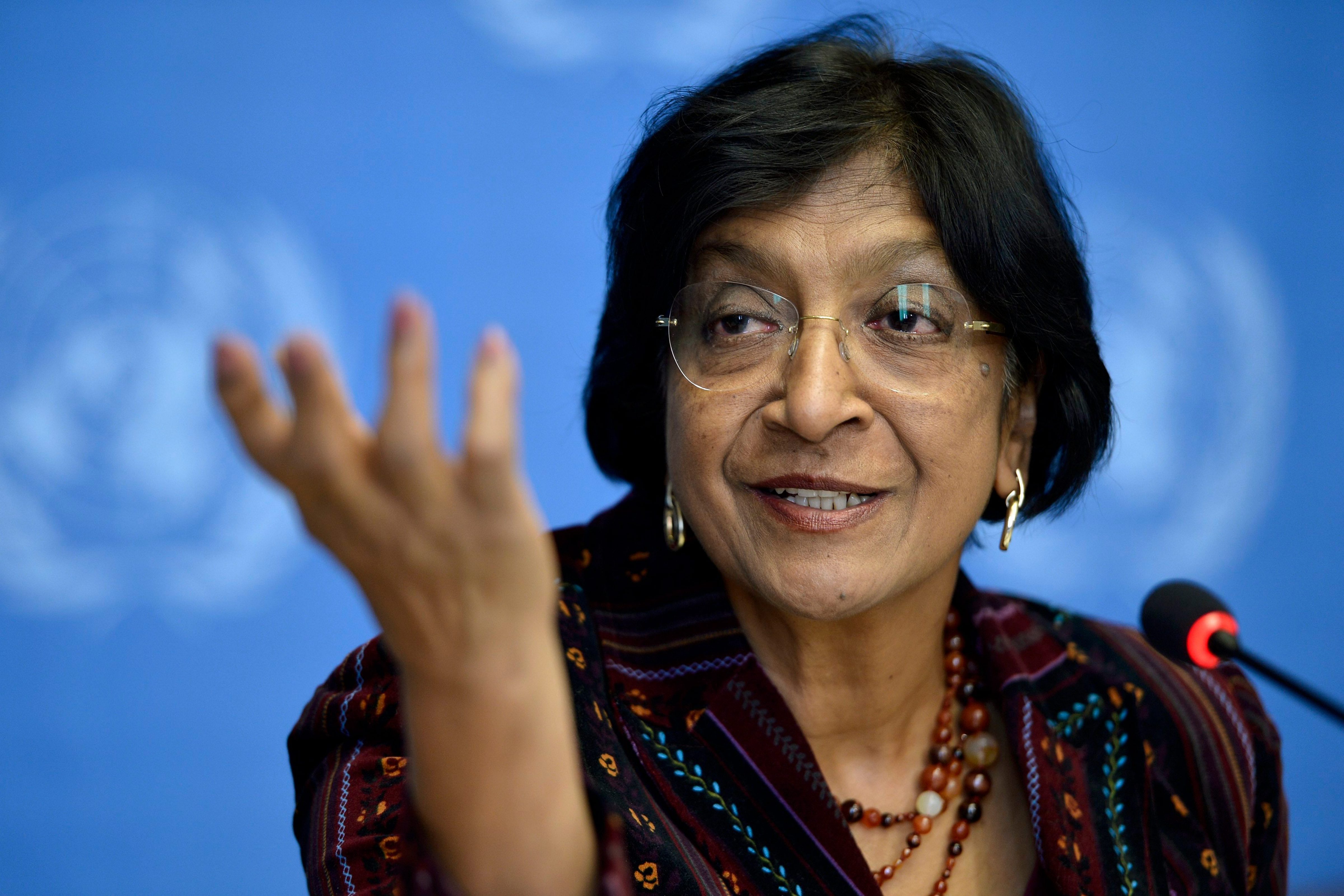 Navanethem "Navi" Pillay, U.N. High Commissioner for Human Rights, speaks during a press conference, at the European headquarters of the United Nations in Geneva, Switzerland, (AP) Navanethem "Navi" Pillay, U.N. High Commissioner for Human Rights, speaks during a press conference, at the European headquarters of the United Nations in Geneva, Switzerland, (AP)