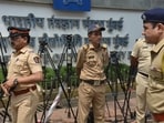 Security outside the IIT-Bombay campus in Powai.