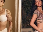 (L-R) Janhvi Kapoor in Pankaj S Heritage, Disha Patani in Monisha Jaising