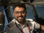 This undated photo released on Israel's Foreign Ministry social media shows Indian Capt. Smit Machchhar in the cockpit of a plane in an unknown location.