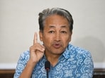 Activist Sonam Wangchuk addresses the press conference at Press Club of India, in New Delhi, India, on Sunday, September 27, 2026. 