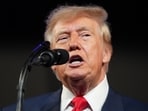 US President Donald Trump speaks during a Republican campaign rally at F&M Bank Arena in Clarksville, Tennessee. (REUTERS)