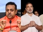 BJP's Sambit Patra slammed LoP Lok Sabha Rahul Gandhi over his comments post meeting with President Murmu on Friday over CEC row.(PTI/AICC)
