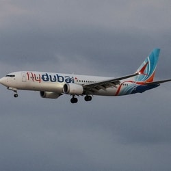 The plane, carrying passengers who were on the FlyDubai aircraft bound for Israel from the United Arab Emirates, which was diverted to Saudi Arabia following an emergency signal, arrives at the Ben Gurion International Airport, in Lod, near Tel Aviv, Israel.