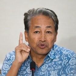 Activist Sonam Wangchuk addresses the press conference at Press Club of India, in New Delhi, India, on Sunday, September 27, 2026. 