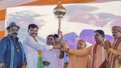 Chief minister Yogi Adityanath in Balrampur on Saturday. (PTI PHOTO) Chief minister Yogi Adityanath in Balrampur on Saturday. (PTI PHOTO)