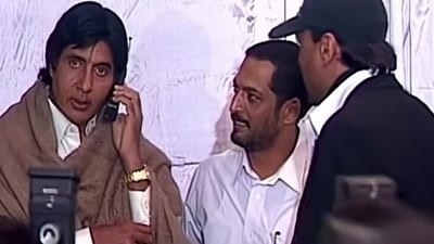 Amitabh Bachchan with Nana Patekar on the set of their film Kohram. Amitabh Bachchan with Nana Patekar on the set of their film Kohram.