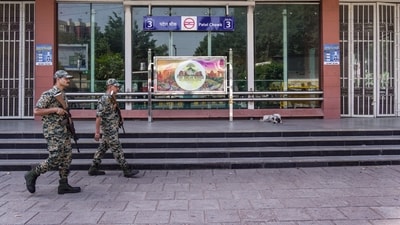 DMRC had earlier announced that the entry and exit gates at the 45 metro station will remain closed from 10 pm on Friday until further notice. (PTI) DMRC had earlier announced that the entry and exit gates at the 45 metro station will remain closed from 10 pm on Friday until further notice. (PTI)