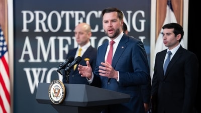 US Vice President JD Vance, while making the announcement of suspension, specifically mentioned Microsoft. (Bloomberg) US Vice President JD Vance, while making the announcement of suspension, specifically mentioned Microsoft. (Bloomberg)