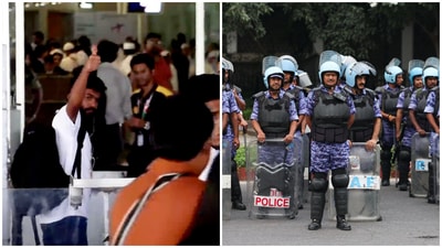 Delhi Police removed 'suspicious’ people near Jantar Mantar on Saturday ahead of the protest called by the Cockroach Janta Party as Abhijeet Dipke leaves for Delhi. Delhi Police removed 'suspicious’ people near Jantar Mantar on Saturday ahead of the protest called by the Cockroach Janta Party as Abhijeet Dipke leaves for Delhi.