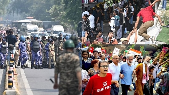Delhi protest highlights: Nearly 4,000 people have been detained in Delhi in view of the Cockroach Janta Party (CJP)'s Jantar Mantar protest today, the police said.