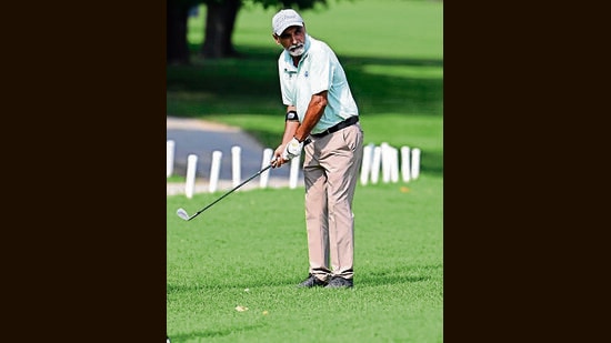 Iqbaljit Singh Grewal of the Empire in action during the event. (Sanjeev Sharma/HT)
