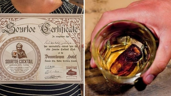 People who drink the Sourtoe Cocktail receive a certificate after finishing it. (Screengrab)