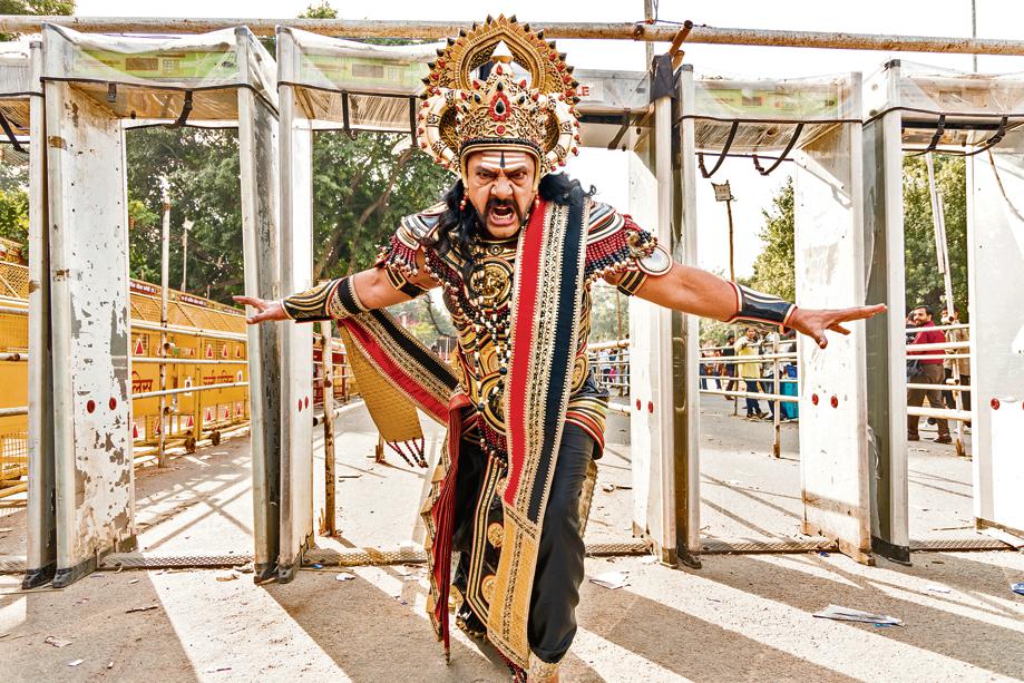 Playing Ravana is no easy task, but actor Raj Premi leaves nothing to chance, rehearsing his dialogues and expressions to bring the iconic character to life. Playing Ravana is no easy task, but actor Raj Premi leaves nothing to chance, rehearsing his dialogues and expressions to bring the iconic character to life.