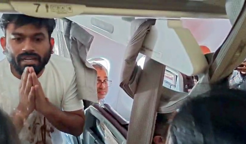 CJP founder Abhijeet Dipke was detained by the Police after the flight landed at IGI Airport in New Delhi on Saturday. (ANI) CJP founder Abhijeet Dipke was detained by the Police after the flight landed at IGI Airport in New Delhi on Saturday. (ANI)