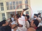 A scuffle was witnessed at the UP Congress office in Lucknow on Sunday. (SOURCED)
