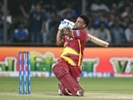 West Indies Shimron Hetmyer plays a shot during the third T20 international cricket match between India and West Indies at the Holkar Cricket Stadium in Indore on October 11 West Indies Shimron Hetmyer plays a shot during the third T20 international cricket match between India and West Indies at the Holkar Cricket Stadium in Indore on October 11