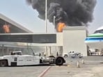 Saudi Houthi war news LIVE: Smoke and flames rise from King Khalid Airport, after Yemen's Iran-backed Houthis said they attacked the airport, in Riyadh, Saudi Arabia, October 8, 2026, 