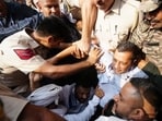 Kejriwal was detained in Lodhi Estate. (HT)