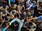 Police started detaining people going to the protest – the authorities had earlier said they denied permission for the stir.