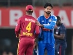 India's captain Shreyas Iyer, right, and West Indies' captain Shai Hope at toss during the second T20I cricket match of a series between India and West Indies, in Ranchi India's captain Shreyas Iyer, right, and West Indies' captain Shai Hope at toss during the second T20I cricket match of a series between India and West Indies, in Ranchi