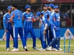 India's Arshdeep Singh, front left, celebrates with teammates after taking the wicket of West Indies' captain Shai Hope during the third T20I cricket match of a series between India and West Indies India's Arshdeep Singh, front left, celebrates with teammates after taking the wicket of West Indies' captain Shai Hope during the third T20I cricket match of a series between India and West Indies