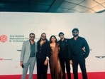 The team of Selvi on the red carpet at the Busan International Film Festival.