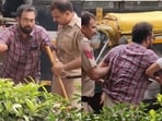 The CPM shared a video of visibly distressed John Brittas being helped by two people to walk to an autorickshaw