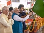 Prime Minister Narendra Modi with Tamil Nadu Chief Minister C Joseph Vijay, inaugurates the Poonamallee-Vadapalani stretch of Phase II of the Chennai Metro Rail Project, in Chennai,