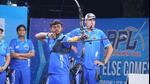 Neeraj Chauhan competes in the ongoing second season of Archery Premier League in Hyderabad. (APL)