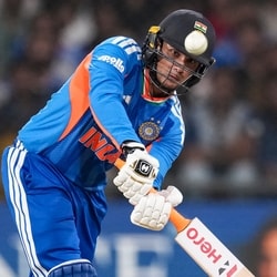 Abhishek Sharma during his blazing knock in the third T20I.