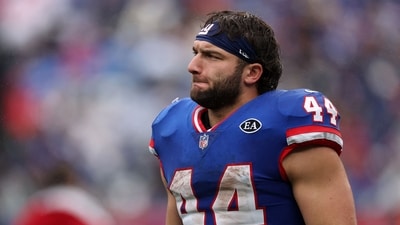 Cam Skattebo #44 of the New York Giants pictured, (Getty Images via AFP) Cam Skattebo #44 of the New York Giants pictured, (Getty Images via AFP)