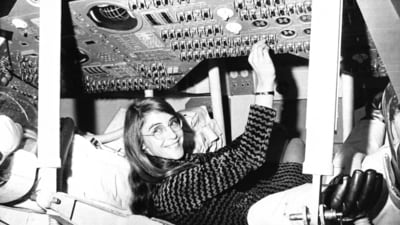 Margaret Hamilton, of Cambridge, Mass., mathematic and computer programmer at the MIT Instrumentation Laboratory, sits in mock up of Apollo command module on display at the Cambridge school, Nov. 25, 1969, where she headed group that programmed Intrepid's pinpoint landing in the Sea of Storms on the moon. (AP Photo) Margaret Hamilton, of Cambridge, Mass., mathematic and computer programmer at the MIT Instrumentation Laboratory, sits in mock up of Apollo command module on display at the Cambridge school, Nov. 25, 1969, where she headed group that programmed Intrepid's pinpoint landing in the Sea of Storms on the moon. (AP Photo)