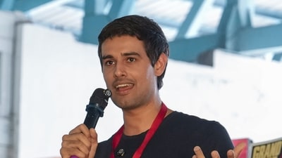 YouTuber Dhruv Rathee during the 'people's tribunal' protest against the Special Intensive Revision (SIR) of electoral rolls, at Freedom Park in Bengaluru. (PTI) YouTuber Dhruv Rathee during the 'people's tribunal' protest against the Special Intensive Revision (SIR) of electoral rolls, at Freedom Park in Bengaluru. (PTI)