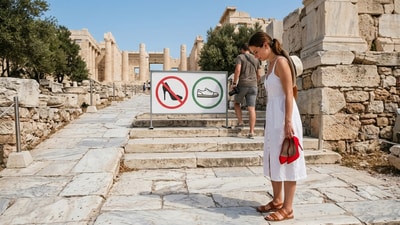 Greece has footwear rules at select historic sites. (Representational image generated using AI) Greece has footwear rules at select historic sites. (Representational image generated using AI)