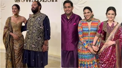 Shloka Mehta and Radhika Merchant bring ethnic glamour to Swadesh celebration. (Instagram) Shloka Mehta and Radhika Merchant bring ethnic glamour to Swadesh celebration. (Instagram)