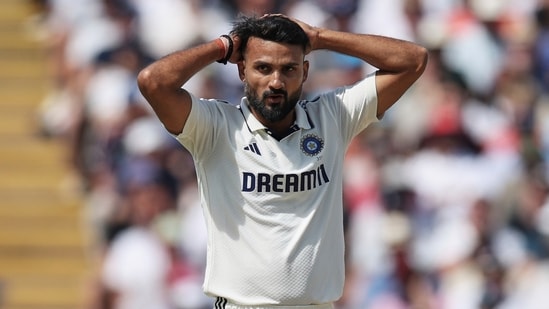 Akash Deep dismissed Sanat Sangwan in the Ranji Trophy match on Sunday. Akash Deep dismissed Sanat Sangwan in the Ranji Trophy match on Sunday.