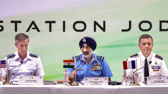 Seated beside Air Chief Marshal AP Singh at the event in Jodhpur was General Kevin B Schneider, commander of US Pacific Air Forces (PACAF), accompanied by senior air force leaders from around the world.