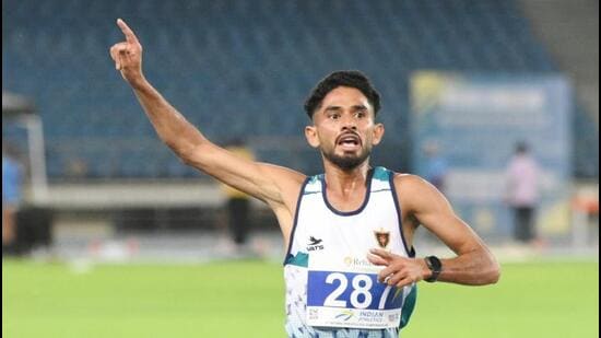 Sharuk Khan won the 3000m steeplechase on Sunday. (AFI)