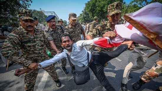 Those detained ranged from former chief ministers and lawyers to social media influencers and student leaders. (Sanchit Khanna/HT photo)