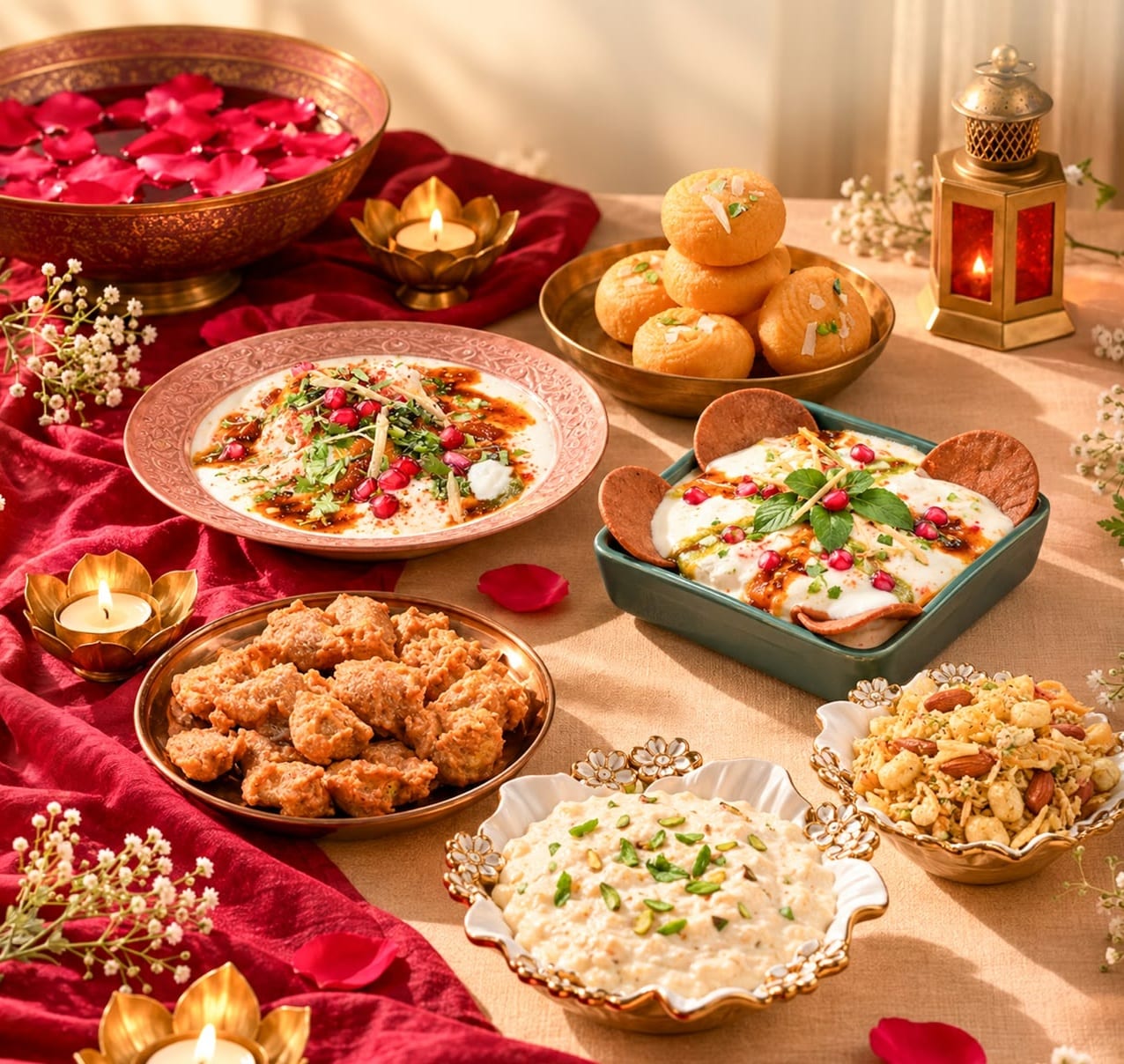 The chaat and snacking platter at Ram Asrey Sweets The chaat and snacking platter at Ram Asrey Sweets