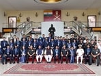 Union Defence Minister Rajnath Singh, along with Union Minister of Consumer Affairs, Food & Public Distribution, Pralhad Joshi. Union Defence Minister Rajnath Singh, along with Union Minister of Consumer Affairs, Food & Public Distribution, Pralhad Joshi.