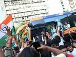 Visuals from the demonstration highlighted the massive turnout of participating INDIA bloc MPs.