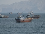 Vessels at the Strait of Hormuz, as seen from Musandam, Oman, October 2, 2026. 