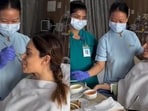 Nushrratt Bharuccha turns to SRK and Kajol’s Gerua during spine surgery recovery: ‘Healing slowly, dreaming endlessly’.