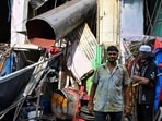 On August 21, a 250-tonne hydraulic crane toppled onto slum tenements in Kurla’s Qureshi Nagar, bringing safety concerns into sharp focus (Raju Shinde/HT Photo)