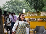Cockroach Janta Party (CJP) legal head Ratna Singh arrives for a press conference, in New Delhi(PTI)